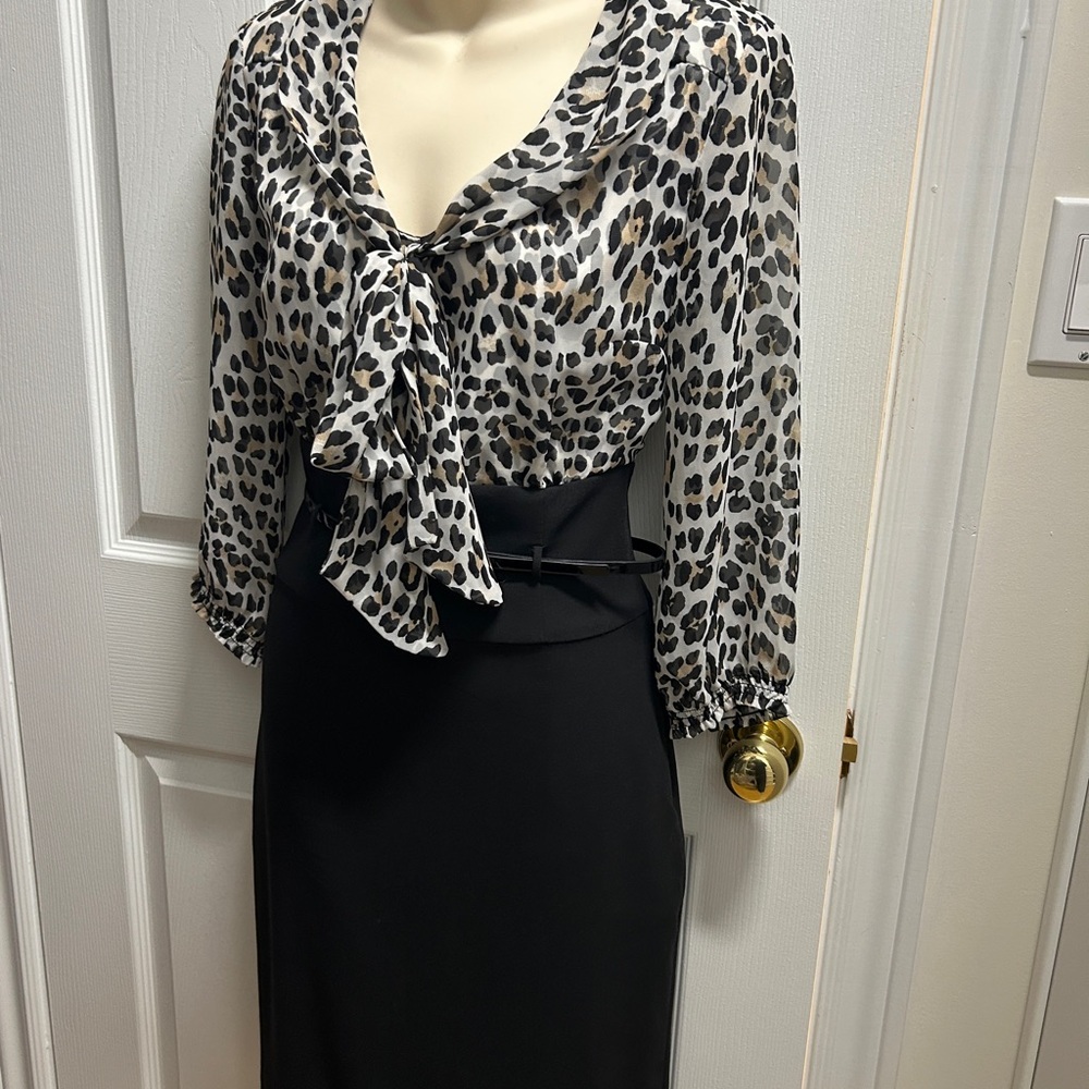 White House Black Market Animal Print and Black Pencil Skirt - This is a dress!